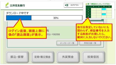 三井住友銀行のオンライン銀行詐欺